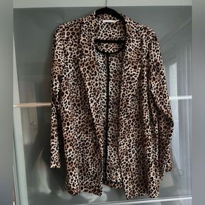 Drapey Leopard Print Blazer sz M